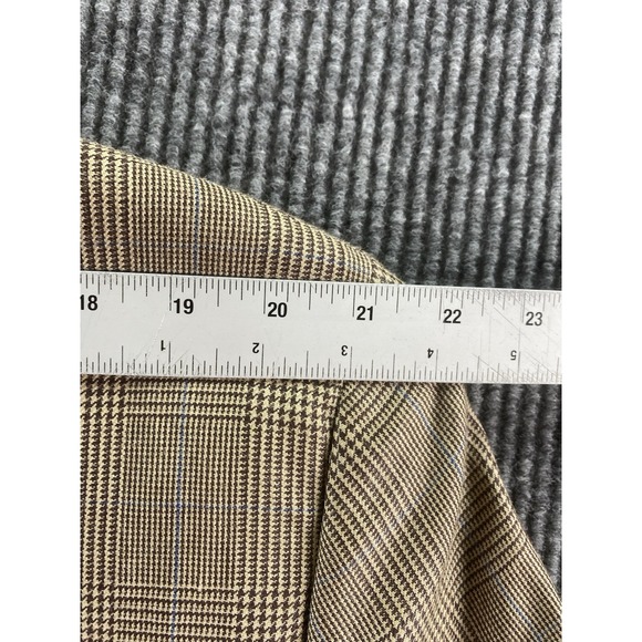 Vintage Ralph Lauren Sport Coat 48 L Beige Silk Wool Glen Plaid Designer LRL - Picture 3 of 13
